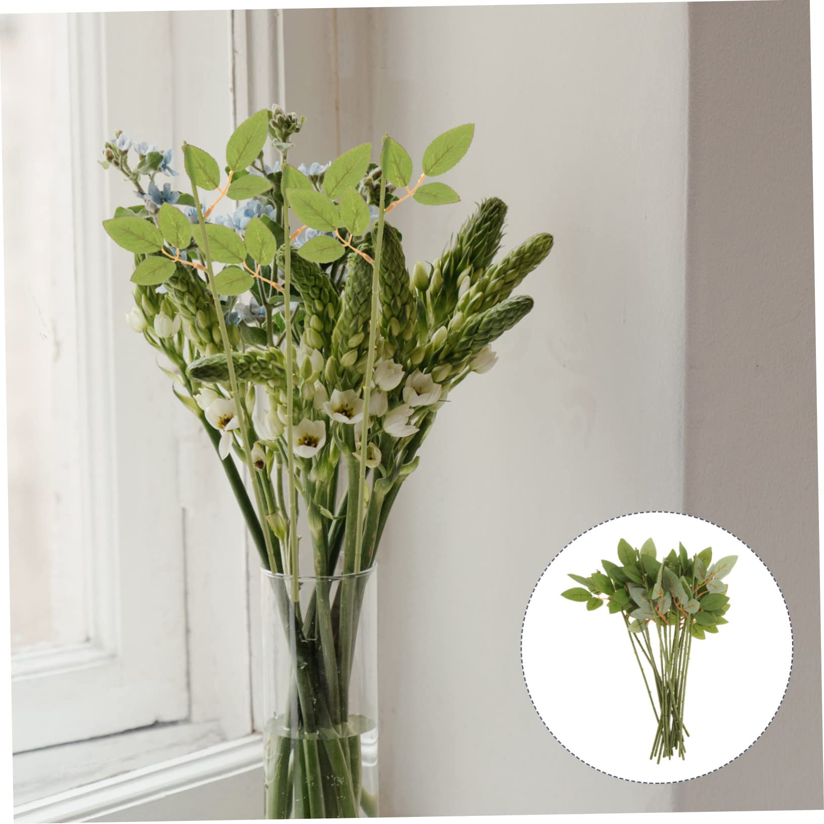 Amazon.co.jp: Holibanna 20個仿真花用本入りフラワーステム 葉付き