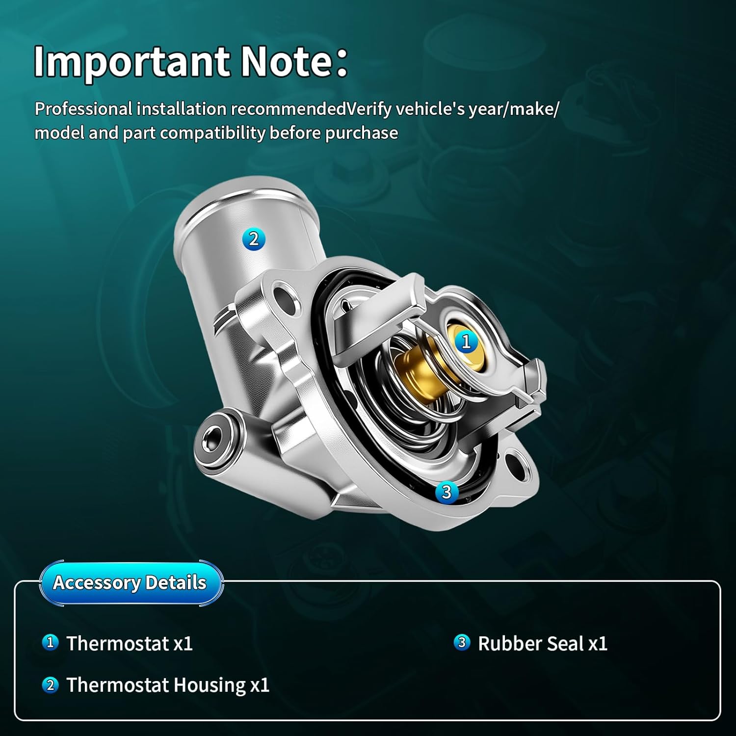 Upgraded Aluminium Engine Coolant Thermostat Housing Assembly Compatible With Dodge Challenger 2012-2022, Charger 2011-2022, Chrysler 300 2011-2022 3.6L V6 - Replaces 5184977AD, 5184977AE, 902-3035