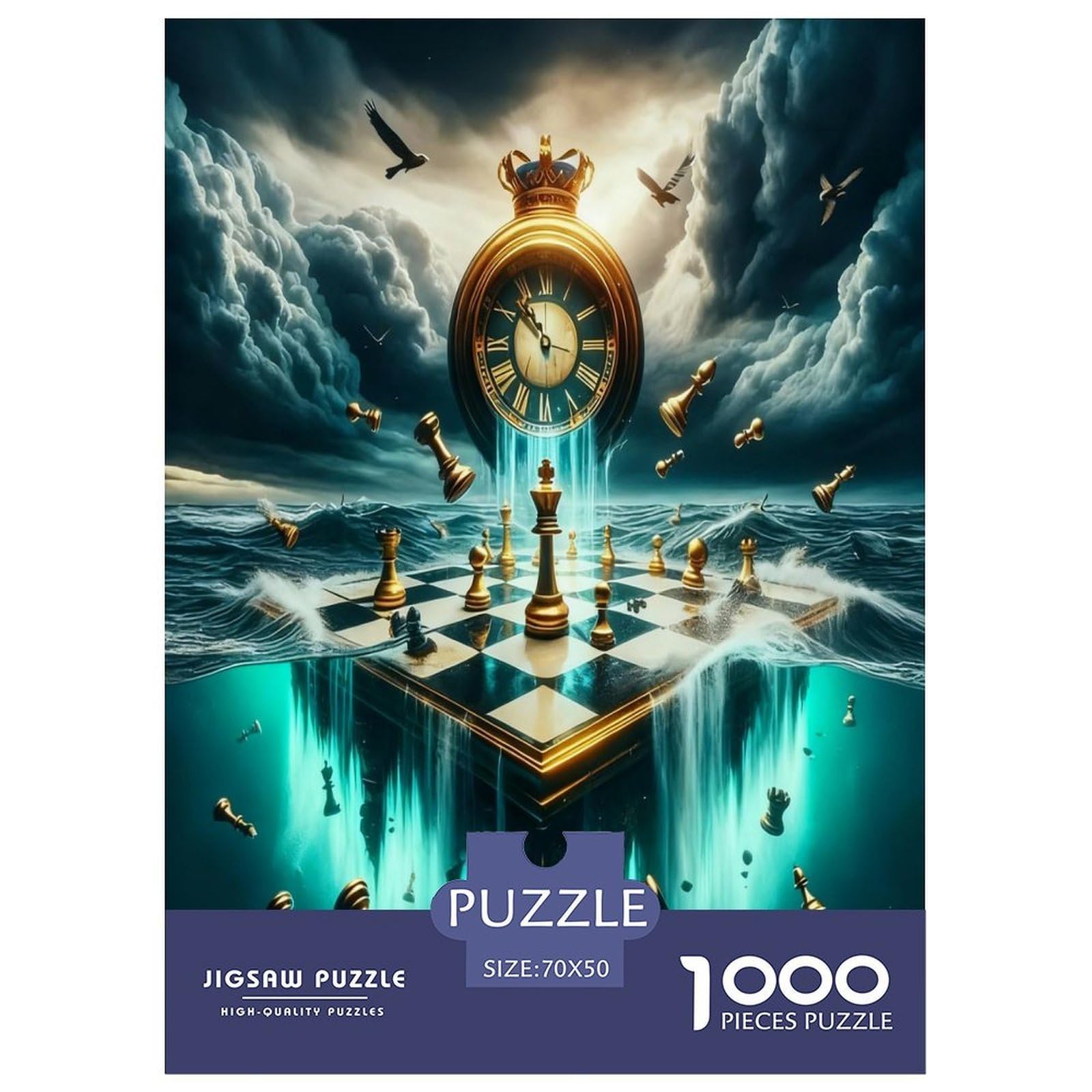 Time Chessboard 1000 Pieces Jigsaw Puzzles for Adults Impossible Beautiful Home Decoration Art Colorful DIY Craft 70x50cm/1000pcs