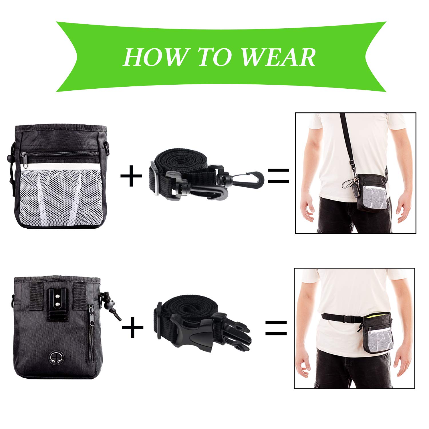 Ensemble de dressage 4 en 1 pour chien, friandises de dressage pour chiot, pochette de dressage pour chien, sifflet, sonnettes pour chien, clicker pour chien, cadeau idéal pour les propriétaires