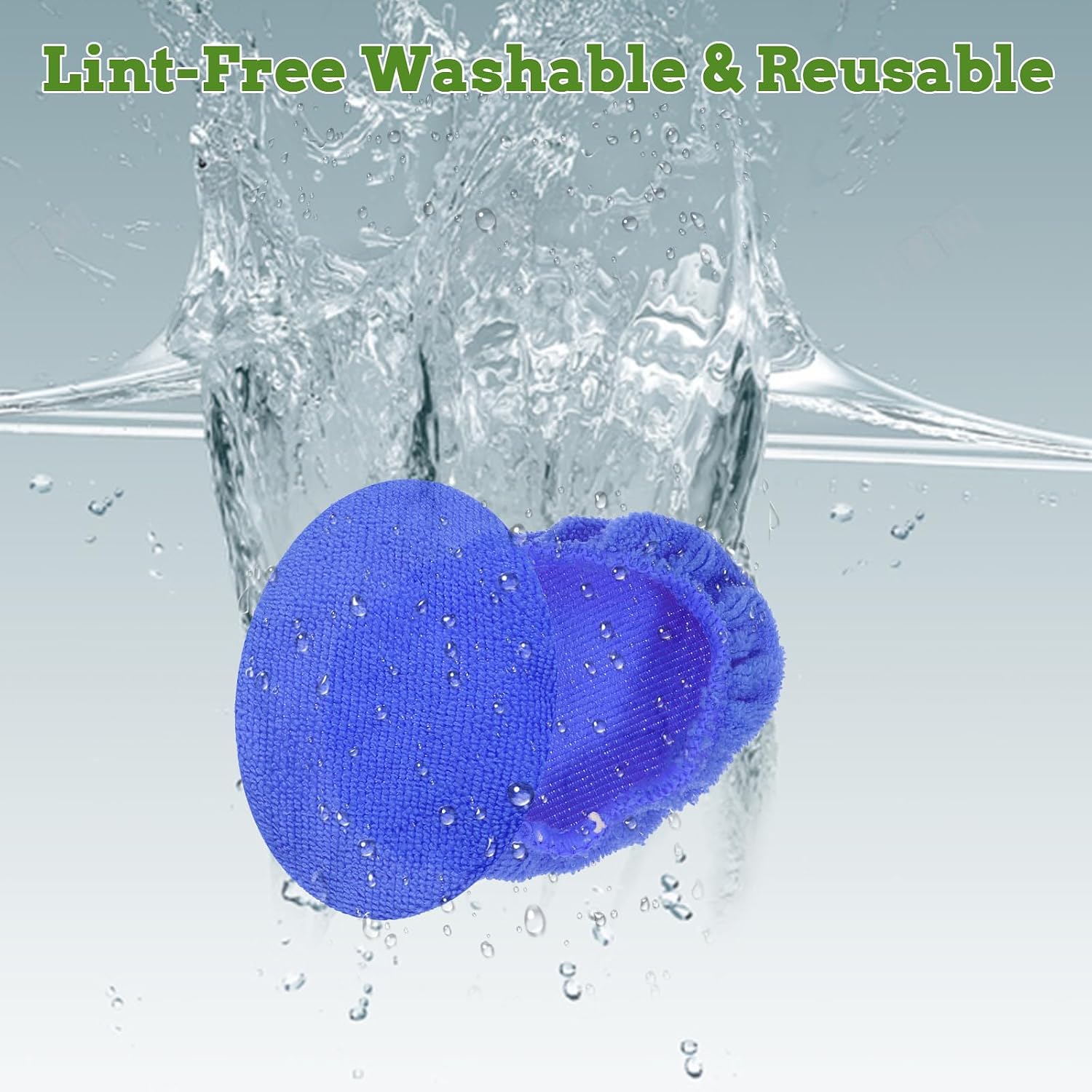5 PCS Microfiber Cleaning Cloth for Windshield Cleaner, Reusable Microfiber Pads for Car Window Cleaning Tools, Interior Auto Glass Bonnets, Soft Lint-Free Washing Covers Fit 4X6 Inch Tools (Blue)