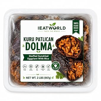 IEATWORLD Stuffed Dolma Collection - Ready to Cook Rice-Stuffed Vegetables, Mediterranean Style 1 Pack, Stuffed Sundried Eggplant