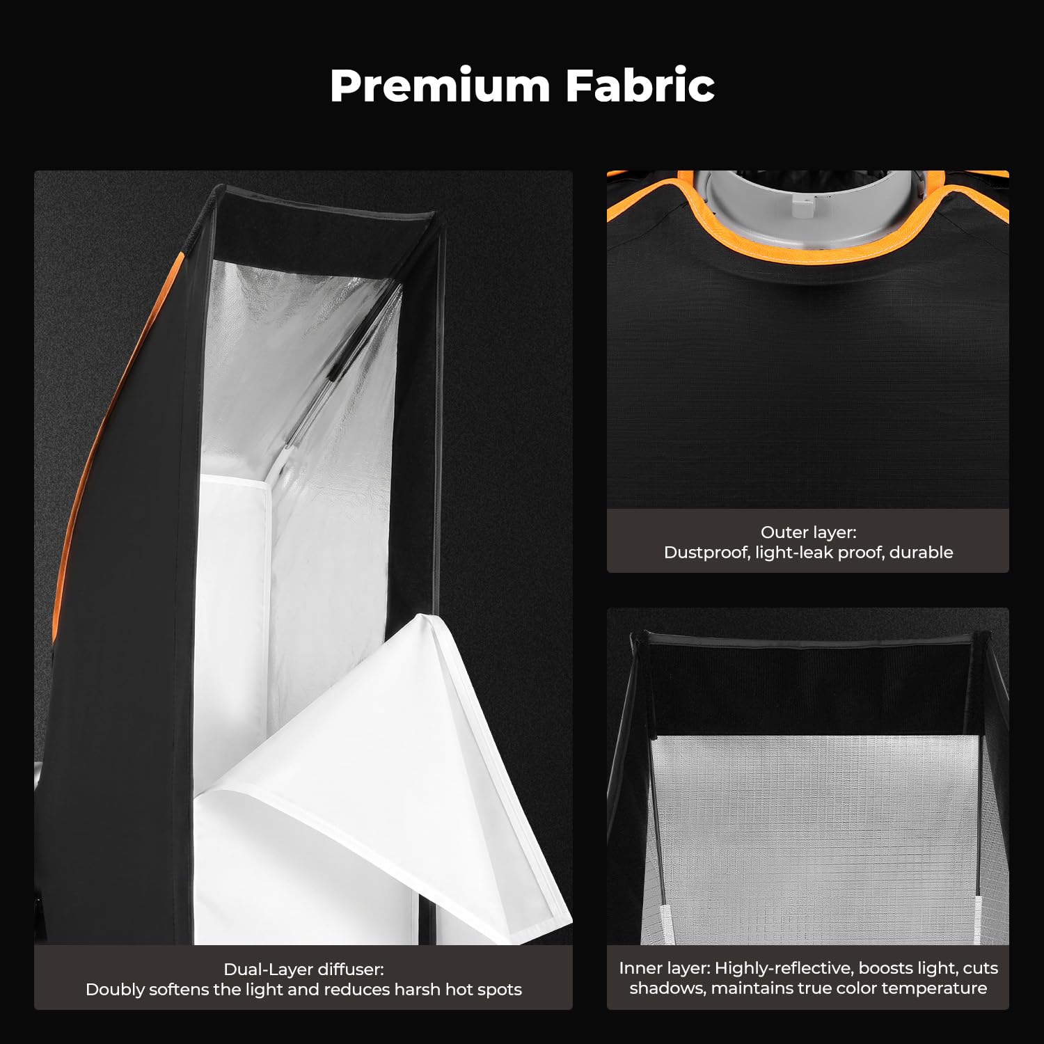 K&F Concept Softbox Rectangulaire 30x120cm Bowens pour Studio