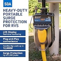 Vista 2 de Progressive Industries EMS-PT50X Protector de sobretensiones portátil para RV, negro, 50 amperios