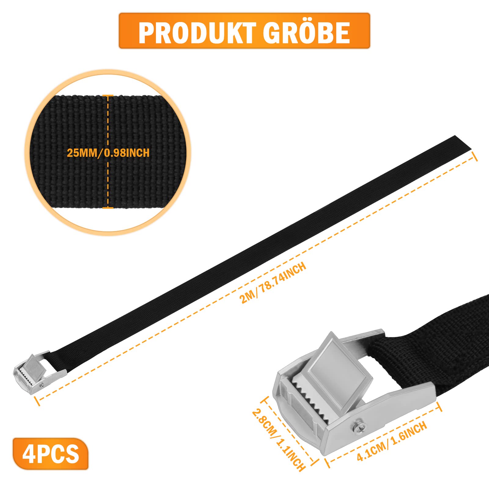 4 Pezzi Di Cinghia Di Serraggio Con Serratura A Bloccaggio 3M - Foto 4