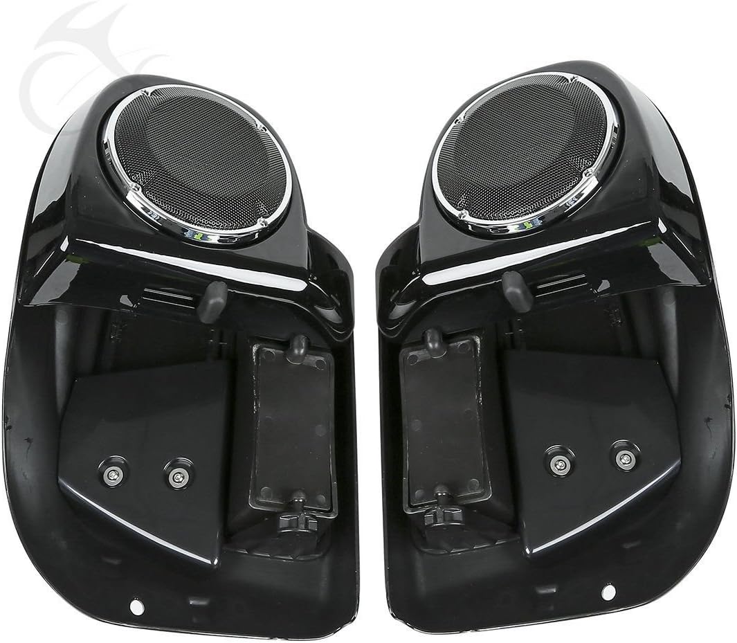 TCT-MOTORPARTS Lower Vented Leg Fairing w/ 6.5" Speakers +Grills Fit For Harley Air-cooled Touring &Trike Models Road King 2014-2024
