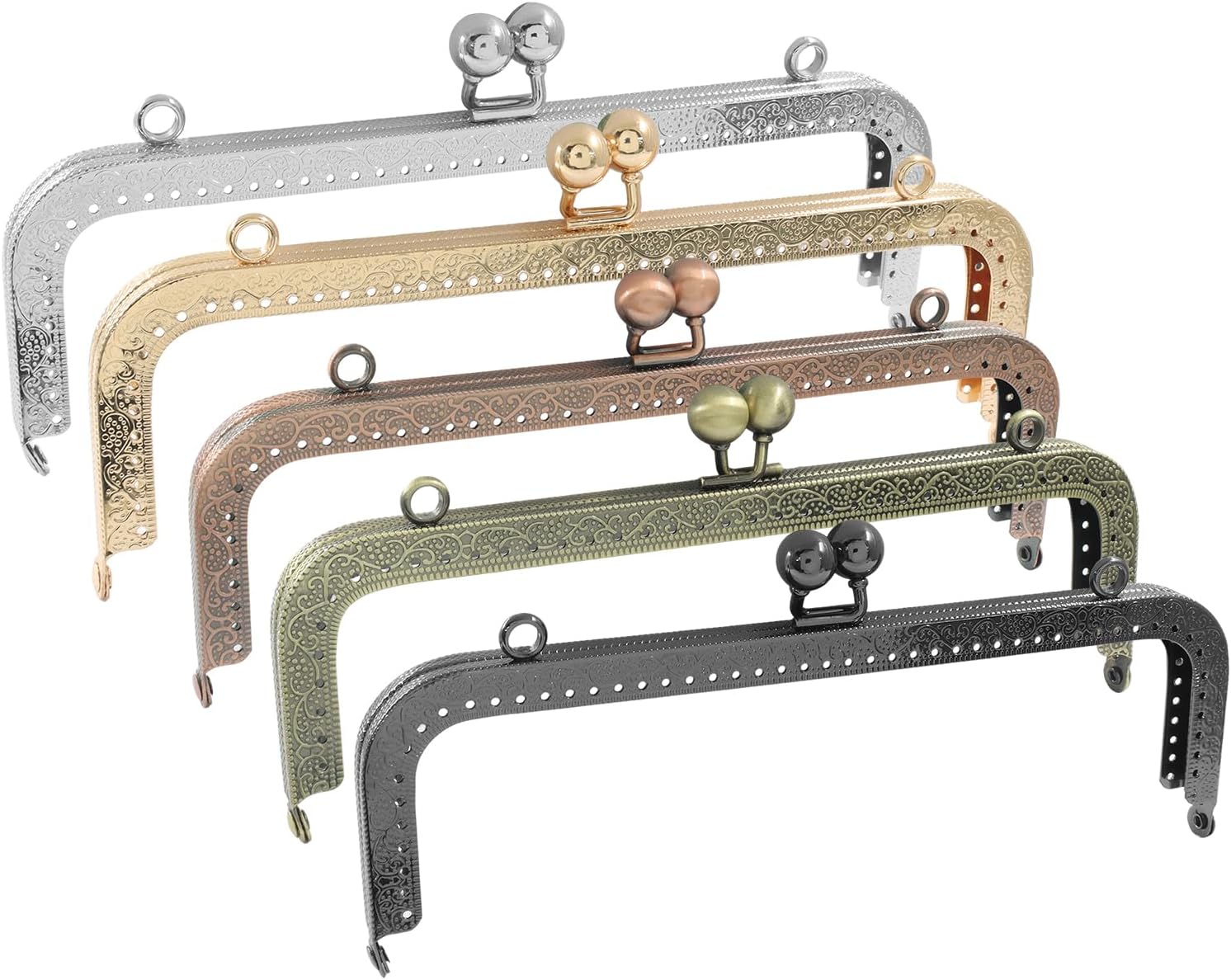 Zorveiio 2 Pcs 10.5cm Metal Kiss Clasp Purse Frame Lock