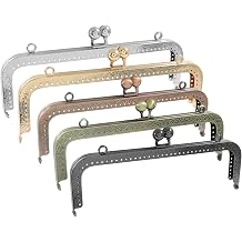 Zorveiio 20cm Metal Kiss Clasp Purse Frame Lock, 5 Color | 7.9" Arch Square Frame, For Coin Bag Making, DIY Sewing Craft, Light Gold, Gun, Silver, Copper, Bronze