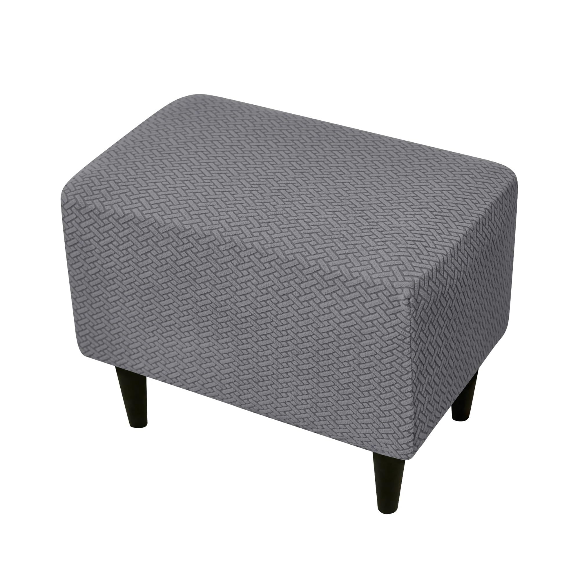 GCYEIDMA Wing Chair Slipcover Stretch Wingback Chair Covers Jacquard Armchair Slipcovers Wing Cover with Seat Cushion Case Sofa for Living Room(B7 Stool Cover)
