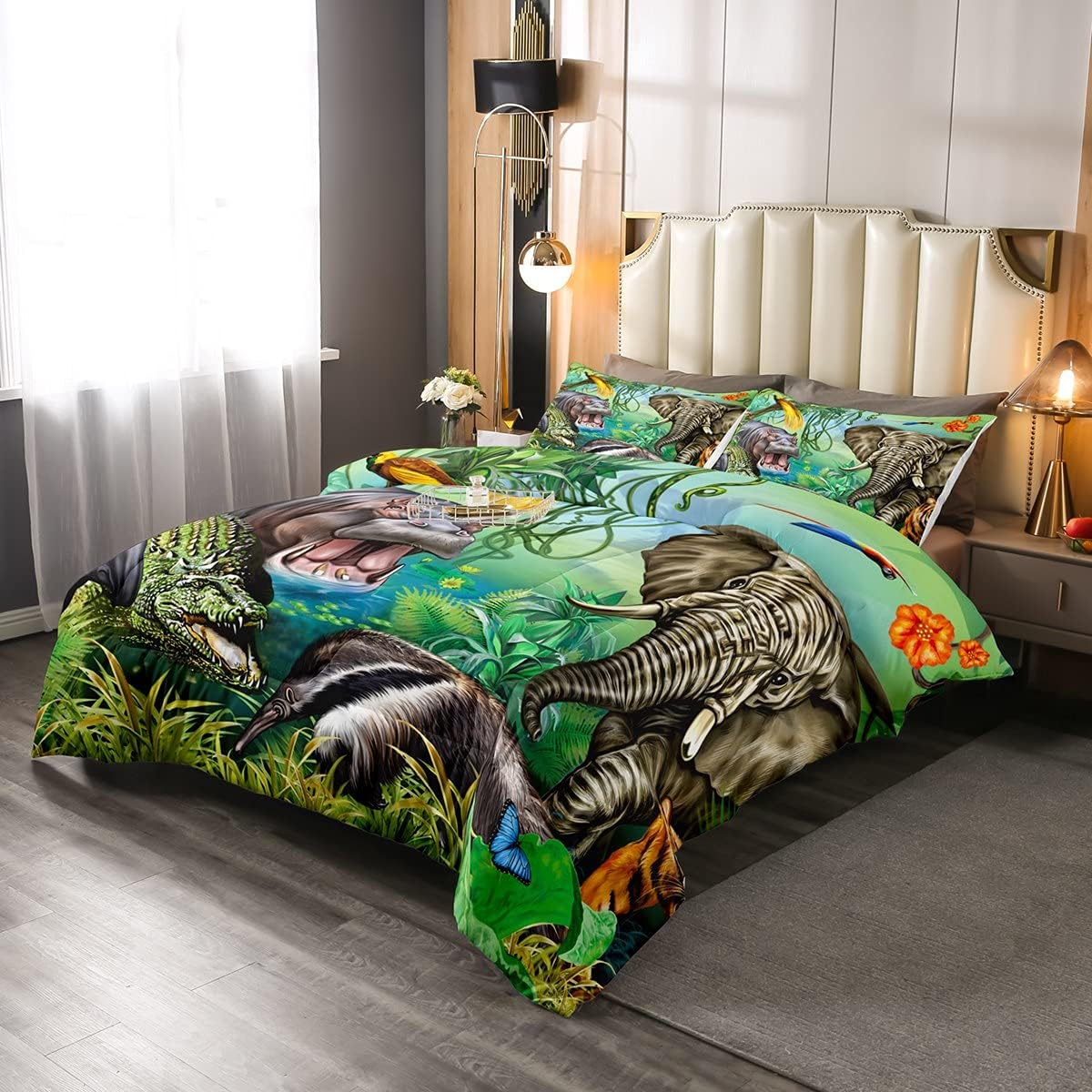 BlueBlue Safari Kids Duvet Cover Set Twin, 100 Cotton