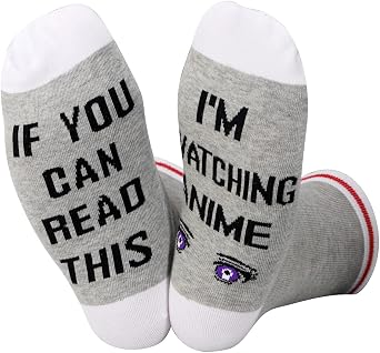 ZJXHPO Novelty Manga Socks - If You Can Read This Im Watching Anime - Anime Lover Gift