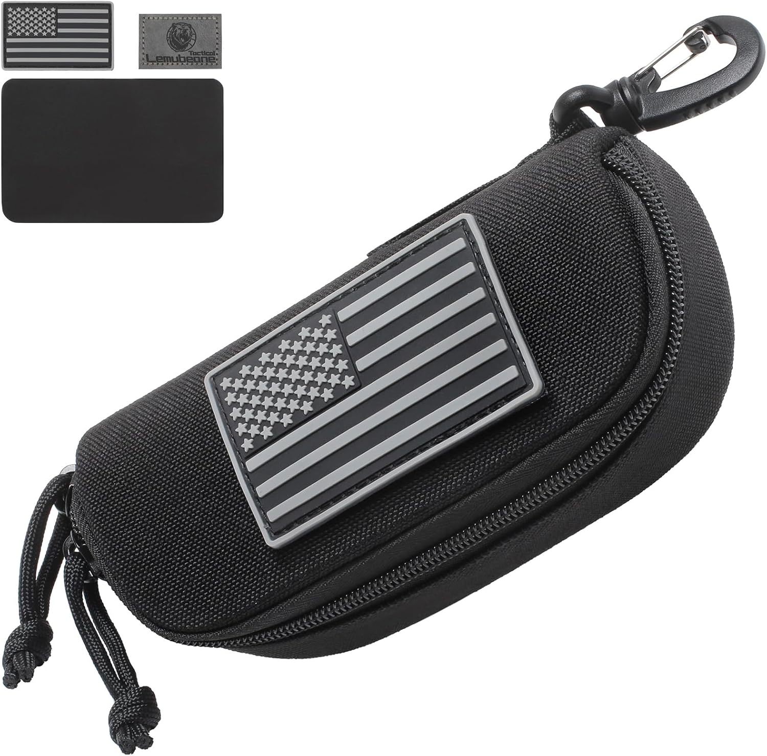 Tactical Molle Glasses Pouch Eyeglasses Hard Case Shockproof Sunglasses Carrying Case with Cleaning Cloth