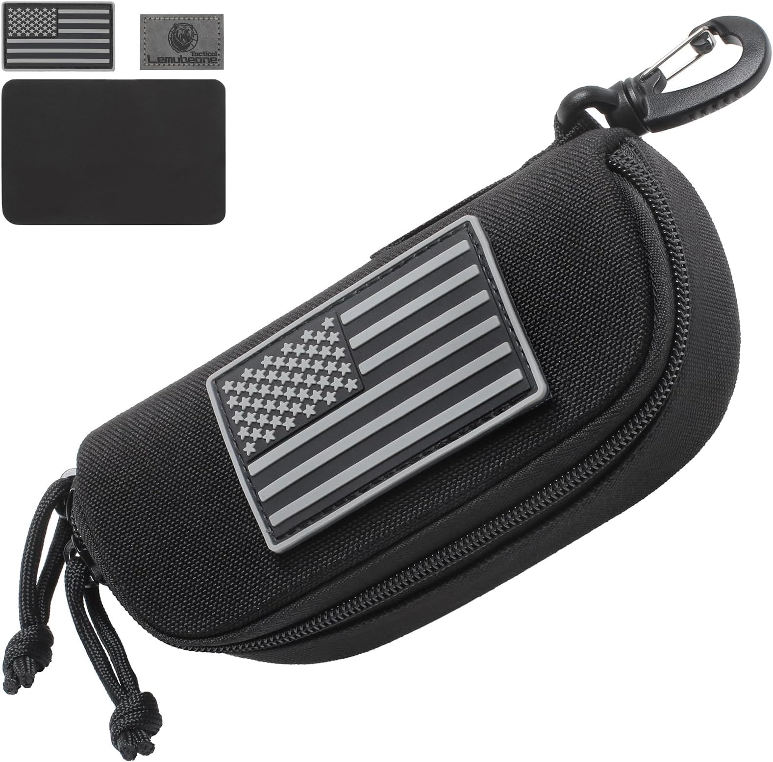 Tactical Molle Glasses Pouch Eyeglasses Hard Case Shockproof Sunglasses Carrying Case with Cleaning Cloth
