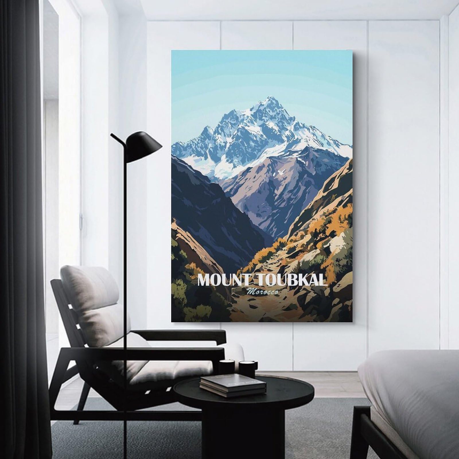 Junmoney Unframe-Style-14-1 Mount Toubkal, Morocco Landscape Art Decorative Wall Artwork 20X30inch(50X75cm), For Home Lounge, Bedroom Or Reading Nook, Modern Wall Decor For Cosy Interiors