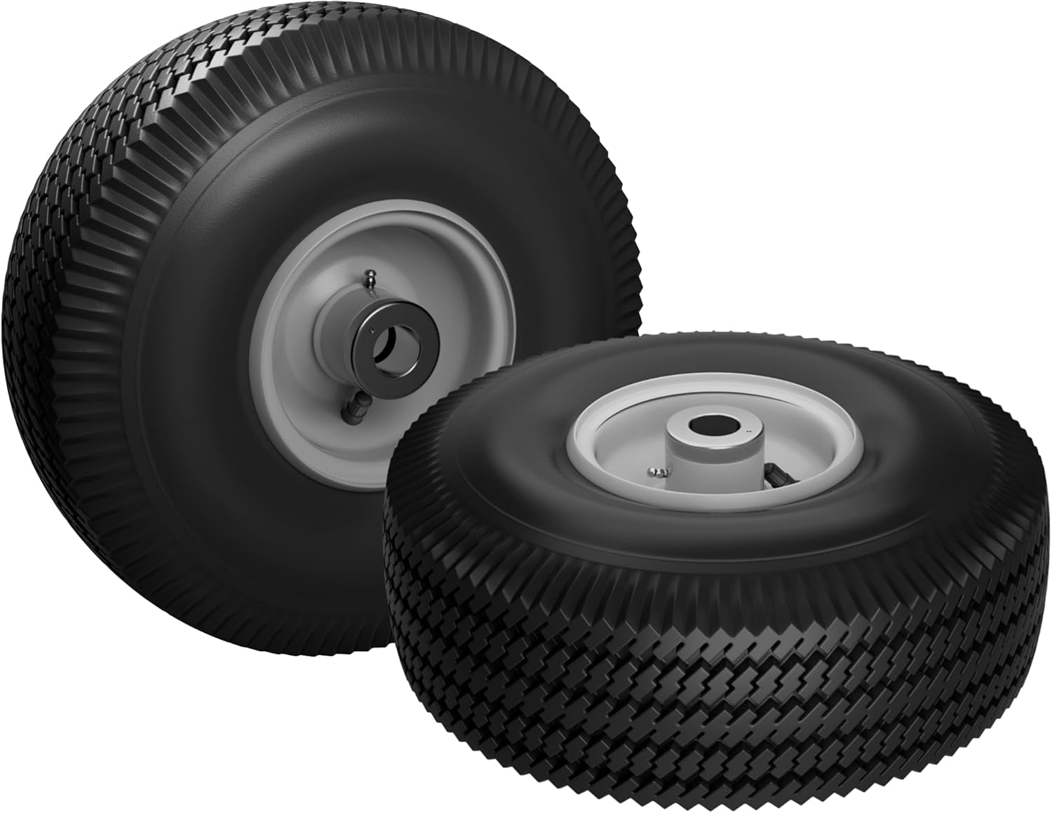 105-3471 Front Wheel and Tire Assembly 4.10x3.50-4 Compatible with Toro TimeCutter & Exmark Quest Z-Turn Mowers, 3/4" ID, 4-1/4" Hub, Grease Zerk, Durable Replacement - 2 Pack