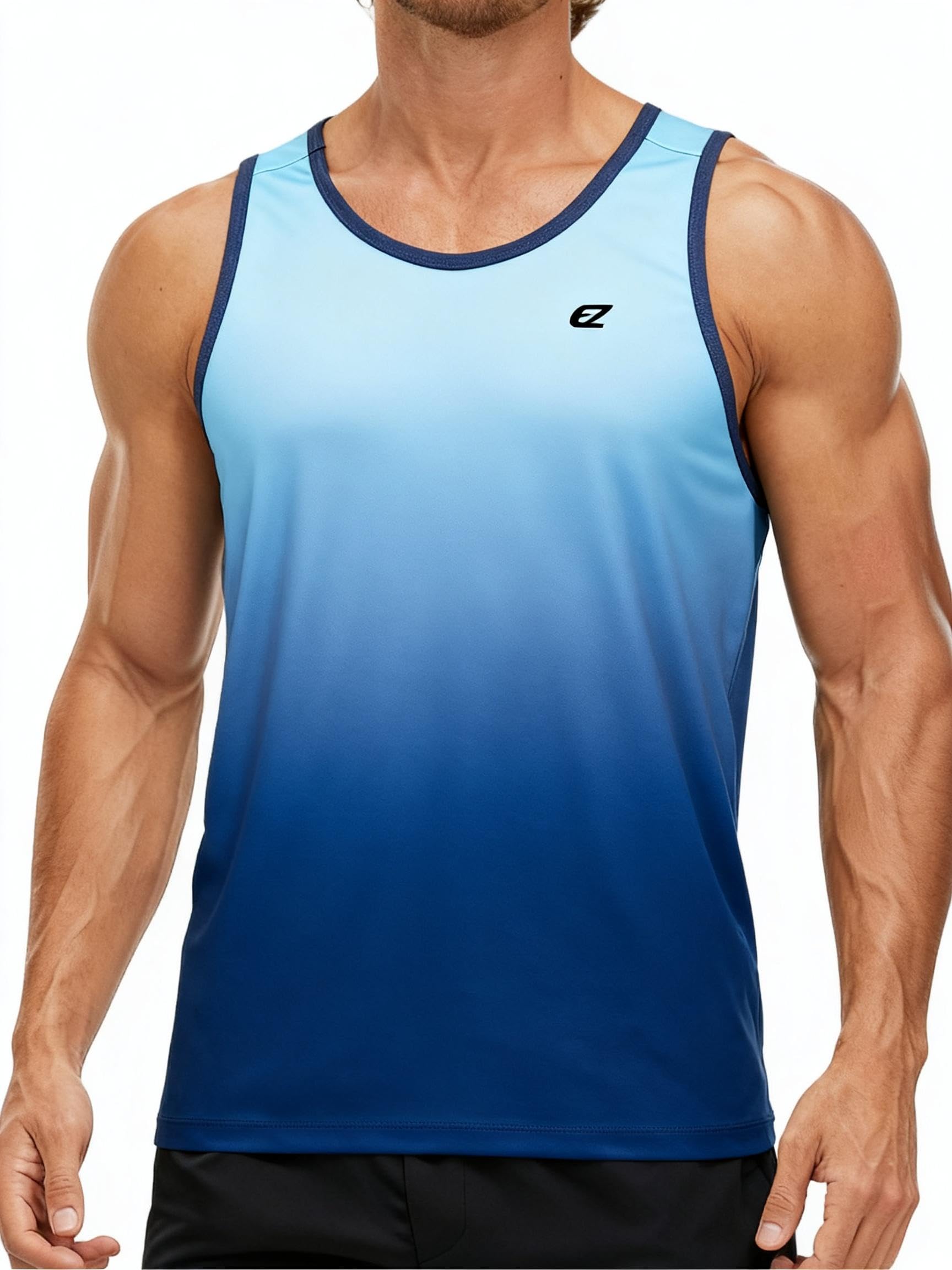 EZRUN Men's Quick Dry Workout Tank Top UPF 50+ Sweat-Wicking Gym Shirt