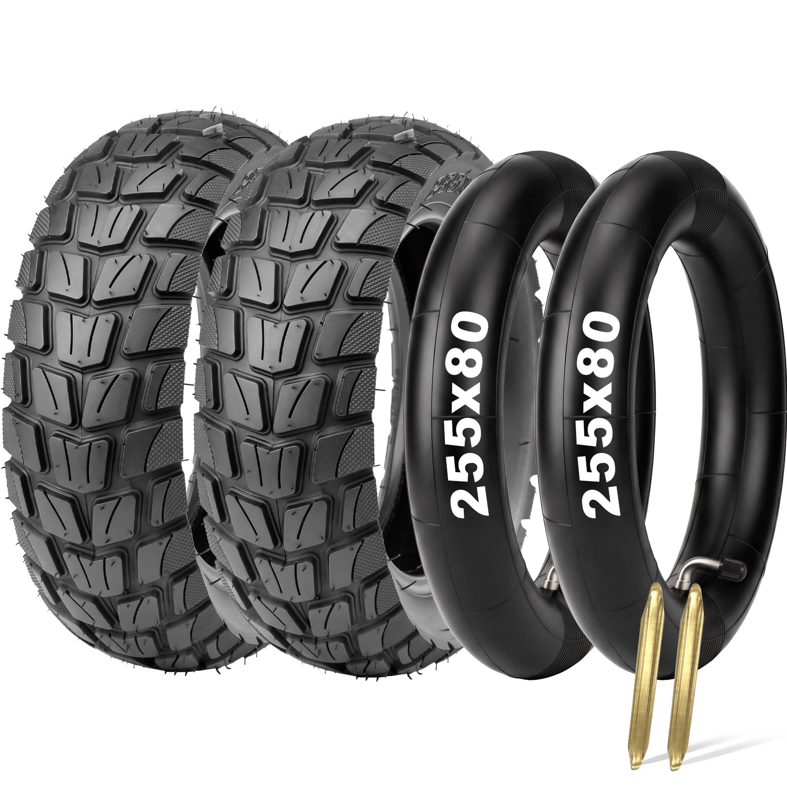 EMERK 255x80 Tire and Tube Set, 80/65-6 Scooter Tire Off Road, 2-Pack