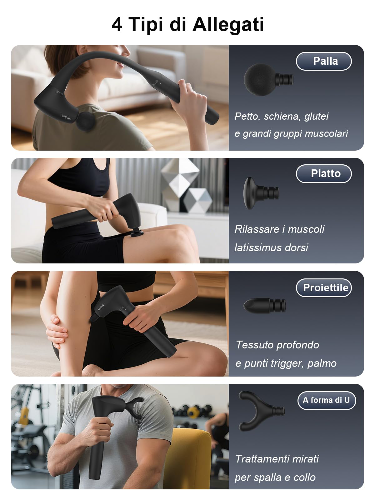 Mebak M3 Massagepistole Massagegerät Muskel Massage Gun 2 in 1 Transformierbare Massagepistole 5-Speed Elektrisches Ultra Quiet Handgerät Massage Pistole für Rücken, Schulter und Körper Entspannung