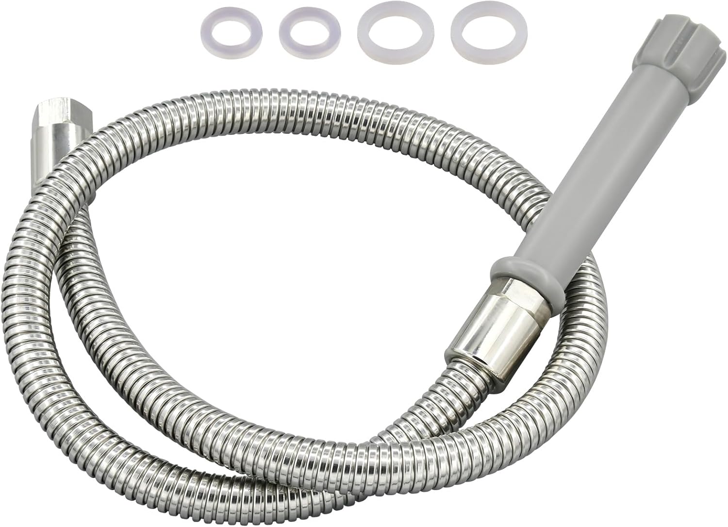 Pre-Rinse Hose B-0044-H Compatible with T&S Brass, 44-Inch Flexible Stainless Steel Hose with Heat-Resistant Handle for Kitchen Faucet Accessories