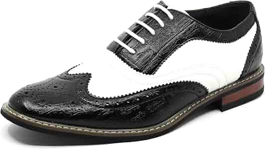 Amazon.com | Metrocharm Frank-03 Men's Two Tone Perforated