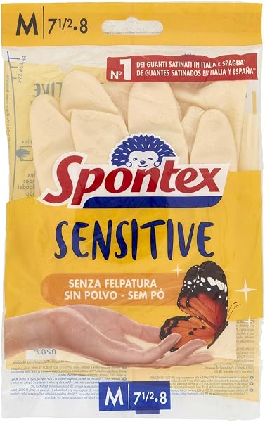 Spontex guantes sedosos de látex, talla M