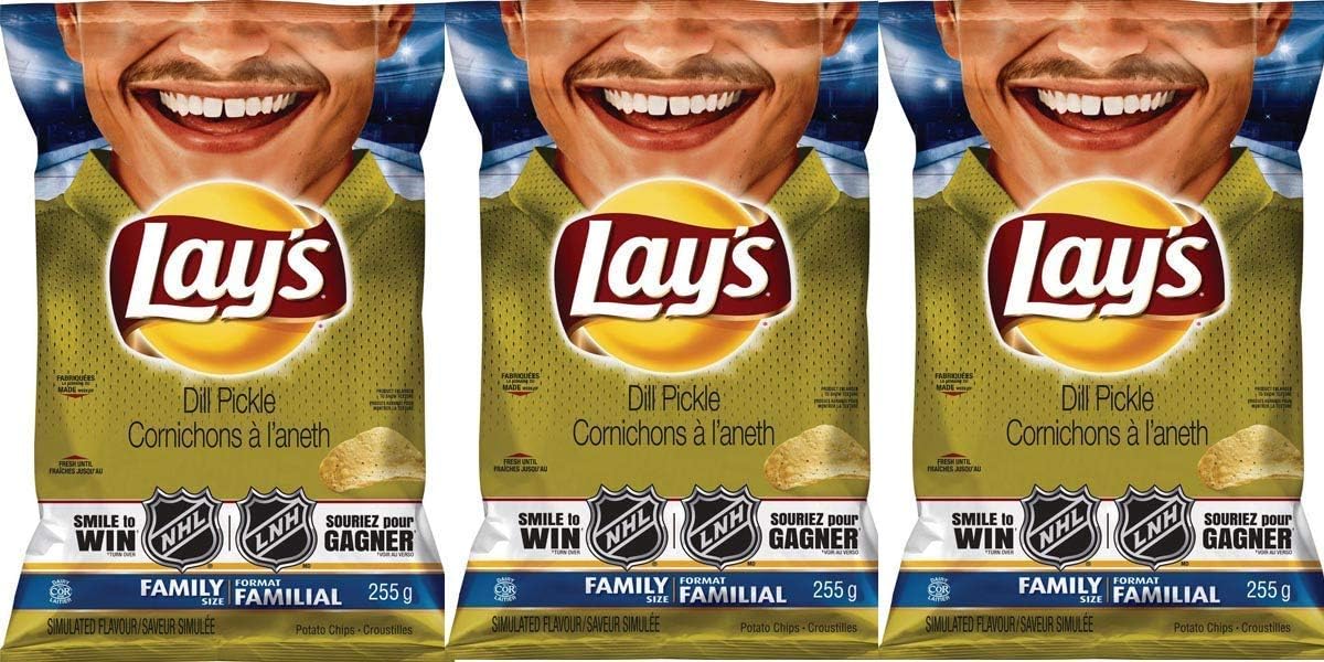 Lay'sDill Pickle Potato Chips 255g/ 8.9oz Bag {Imported From Canada} (3-Pack)