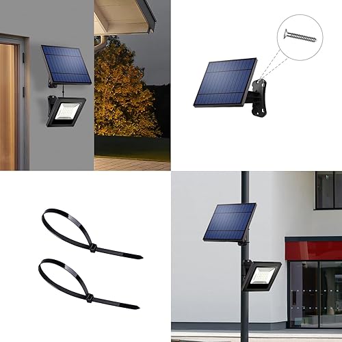 Miniatura 5 de Reflectores solares para exteriores con cable de 16 pies, panel solar separado del anochecer al amanecer, foco LED impermeable para patio, techo,