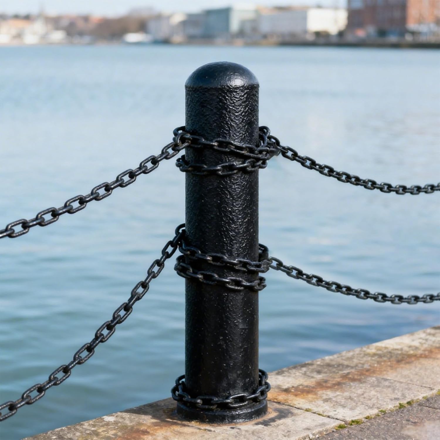 Long Black Chain Link 1/4" x 19.7 Ft, Heavy Duty Metal Porch Swing Chain for Hanging, Carbon Steel Coil Chains for Outdoor Fence, Punching Bag, Hammock Chair, Safe Working Load, Tie Down - Image 8