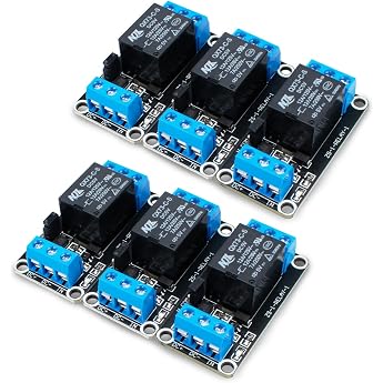 6pcs DC 5V Relay Module 1-Channel Relay with Optocoupler High or Low Level Trigger Expansion Board