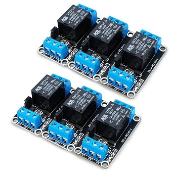6pcs DC 5V Relay Module 1-Channel Relay with Optocoupler High or Low Level Trigger Expansion Board
