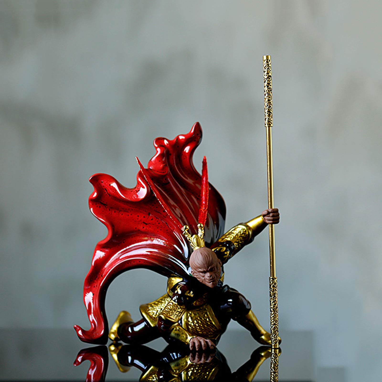 Sun Wukong Statue Decoration Figurka statua zwierząt ozdoby Qitian Dasheng Słońce Wukong Monkey King Buddhas Statua rzeźba rzemiosła dekoracje domowe Figurka Monkey King.
