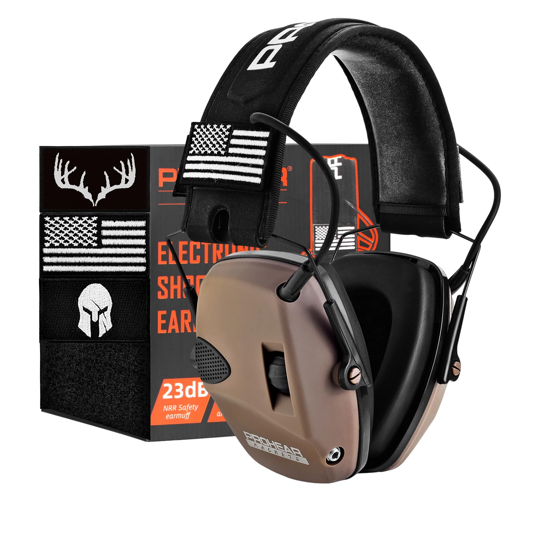 Sponsored Ad - Electronic Ear Protection for Shooting with 4X Sound Amplification, Gun Range Hearing Protection Muffs, NRR 23dB Noise Reduction Headphones for Hunting, Brown