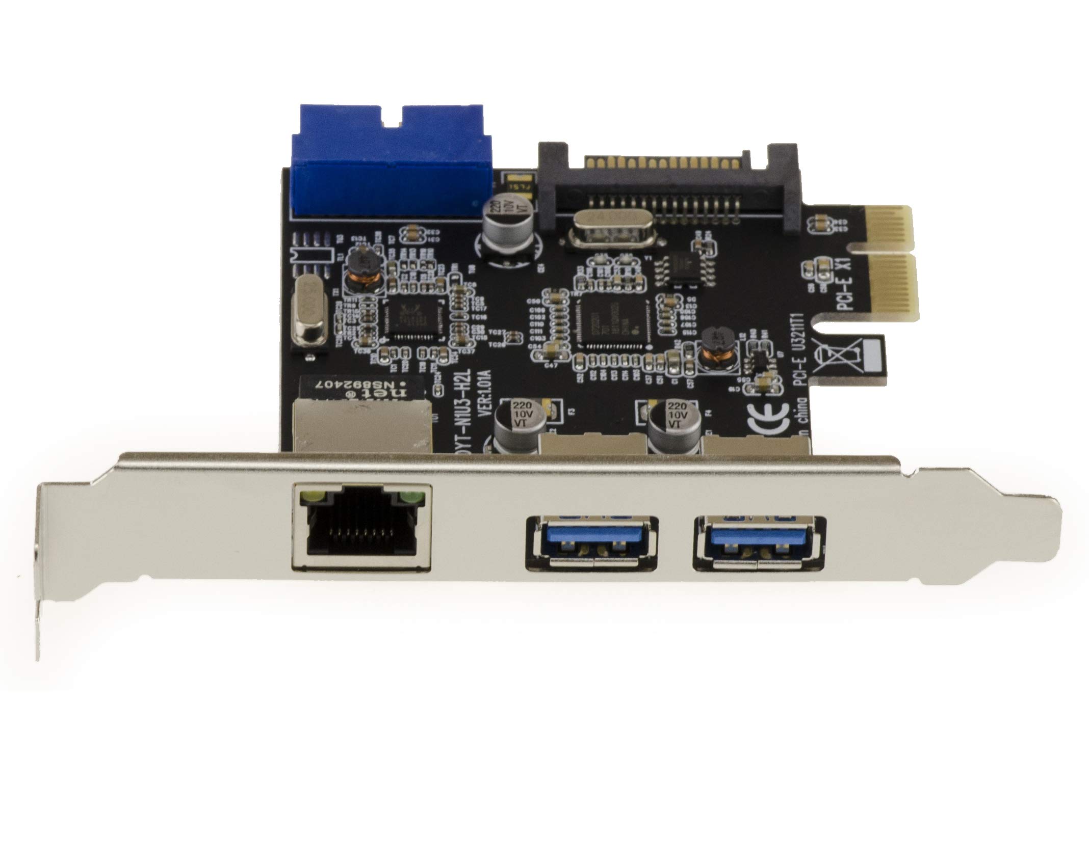 KALEA-INFORMATIQUE Scheda controller LAN PCIe to GIGABIT ethernet e USB 3.0, 2 porte esterne e 2 porte interne su connettore USB3 a 19 pin