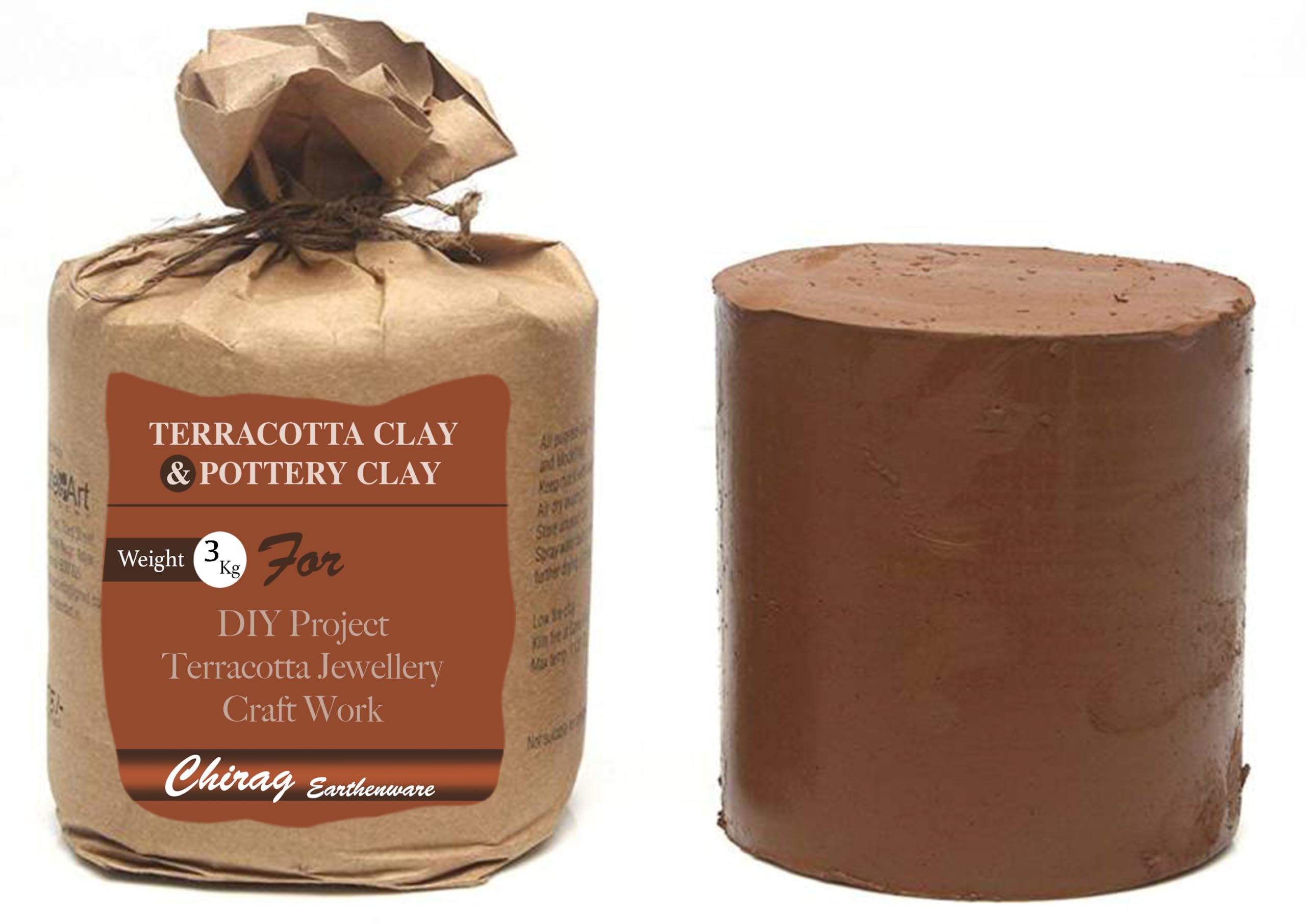 Premium Terracotta Clay for Modeling, Sculpting & Pottery | Shadu Mati | Air Dry, Non-Toxic, Eco-Friendly for Kids, Beginners & Professional Artists | Ready to Use Filtered Molding (3 KG)-image-27