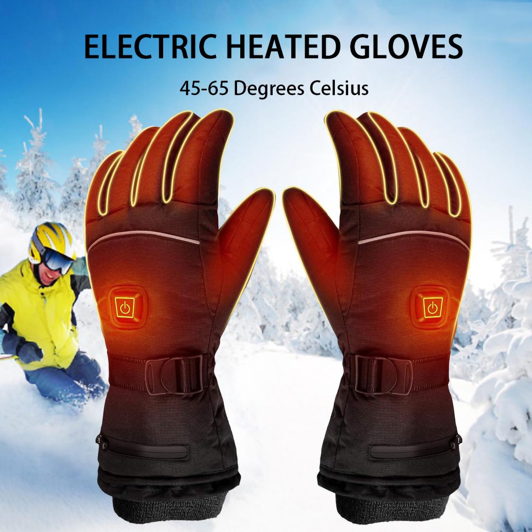 Guanti Riscaldati Elettrici for Uomo Donna, Scaldamani Elettrico Ricaricabile da 6000 mAh, Schermo Toccabile, Guanti Touchscreen Invernali Caldi Impermeabili for Lavoro Snowboard Caccia Campeggio Camm