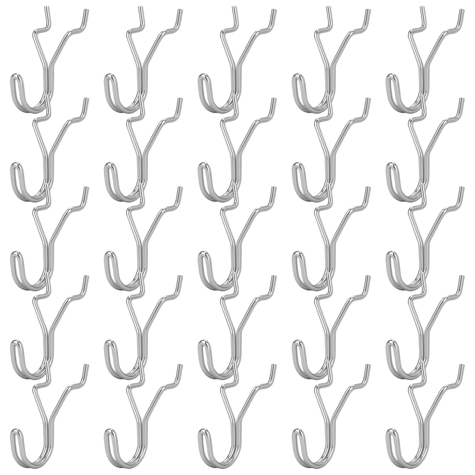 Ekoama Pack Of 25 Nonrust Steel Pegboard Hooks With Shape Design For Secure Tool Organization In Garage And Workshop