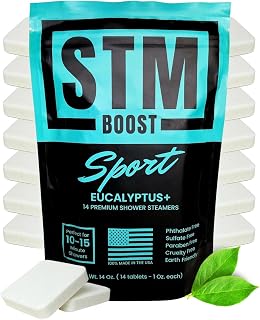 Shower Steamers for Men, Women and Athletes - 14 Aromatherapy Shower Bomb Tablets Have Eucalyptus, Menthol for Sinus, Stress Relief, Relaxation and Recovery, Natural Shower Tabs, Great Gift