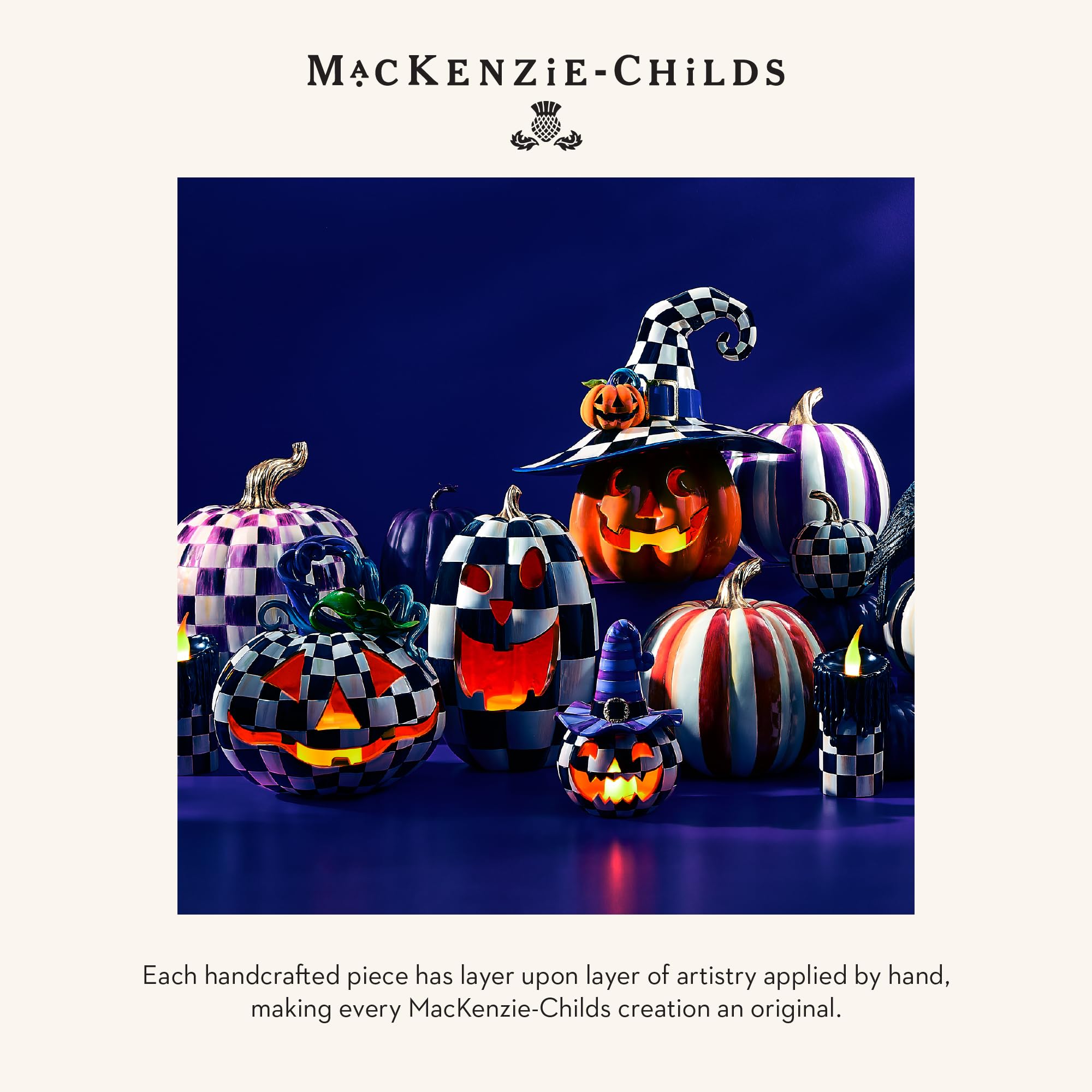 マッケンジーチャイルズ　ハロウィン　パンプキン MacKenzie-Childs Illuminated Happy Jack Pumpkin Collection