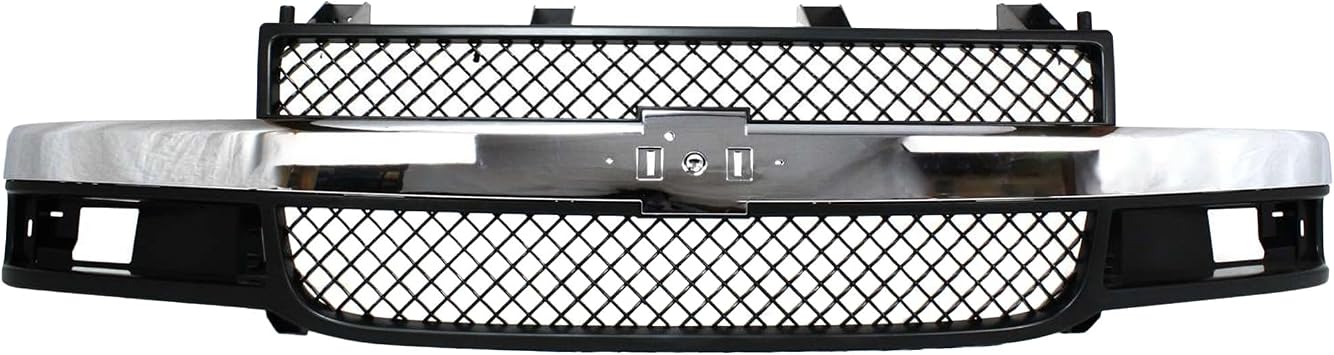 Evan Fischer Grille Assembly Compatible with 2003-2014 Chevrolet Express 1500, Fits 2003-2021 Express 2500, 2003-2023 Express 3500, Gray Shell and Insert, For Models with Composite Headlights