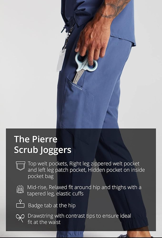 Amazon.com: Asmar Scrubs Pierre Multi Pocket Scrub Pants for Men, Stretchy Drawstring Scrub Joggers: Clothing, Shoes & Jewelry
