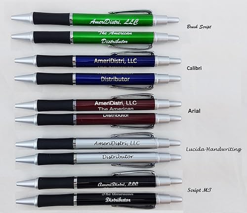 Miniatura 3 de ezpencils - Personalizado - Elegante punta y clic en detalles plateados en cuerpo negro de color sólido y agarre negro - Bolígrafos de bala - 12