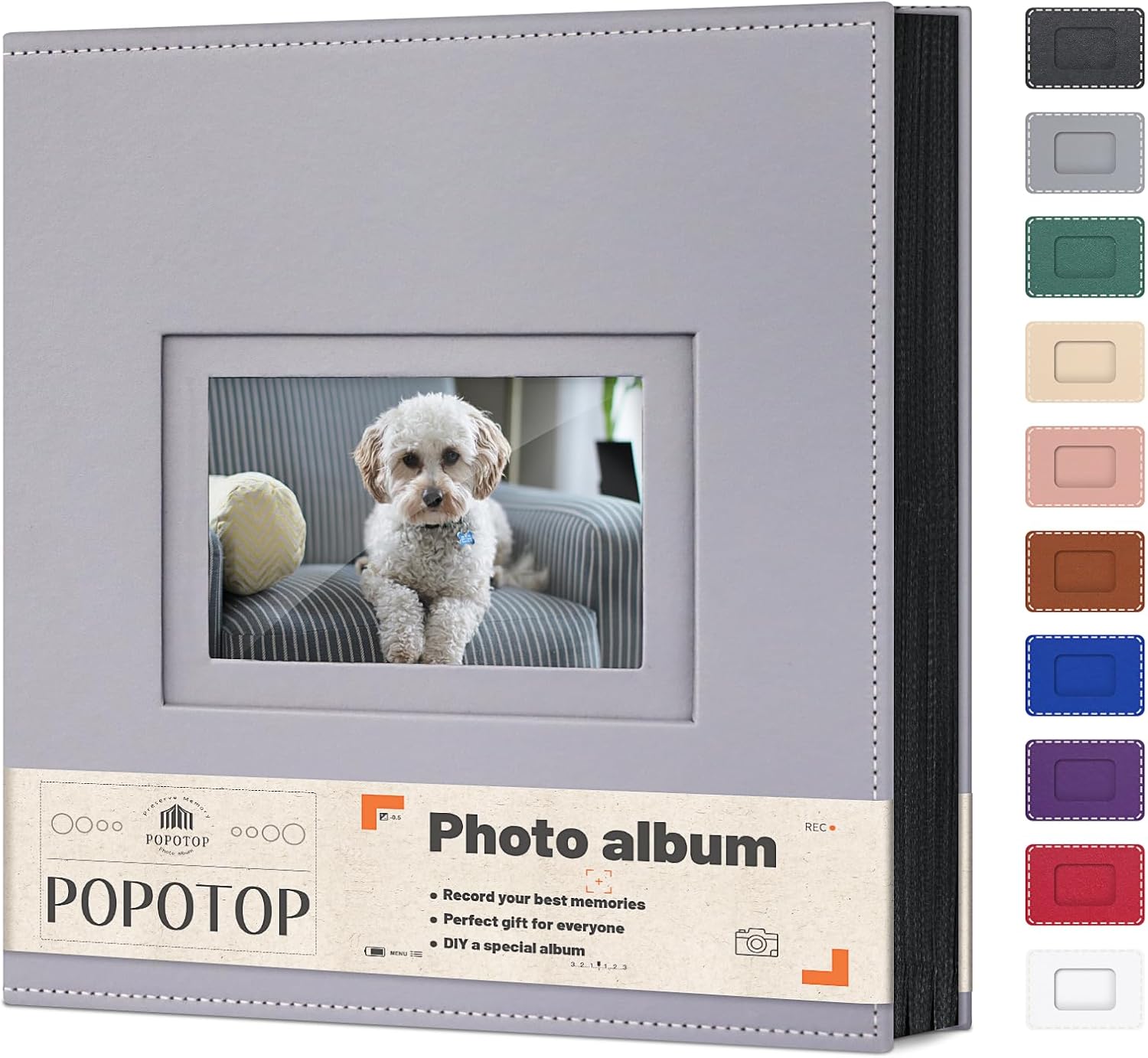 Popotop Photo Album 4x6 800 Pockets with Leather Hardcover Cover, Large Photo Album Binder Book with 80Pcs Pages for Family Travel Wedding Baby Gifts