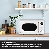 Vista 4 de Magic Chef Microondas para encimera, electrodoméstico clásico retro táctil, 0.7 pies cúbicos, blanco