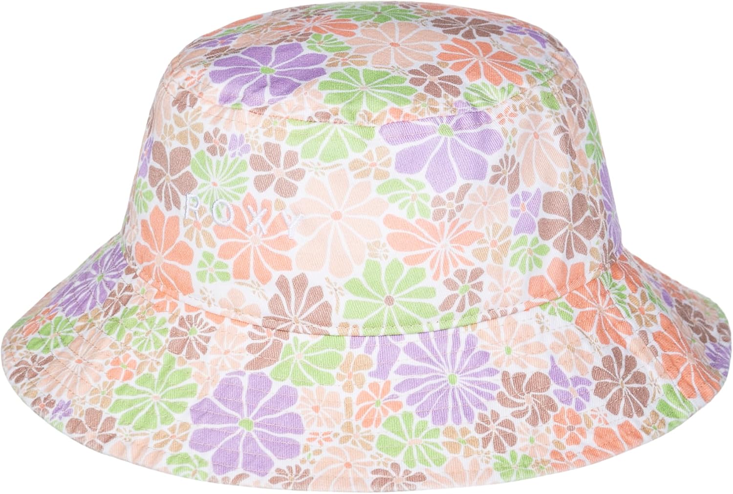 Roxy Girl's Tiny Honey Bucket Hat - Floral Print, Wide Brim, Soft Cotton, Sun Protection