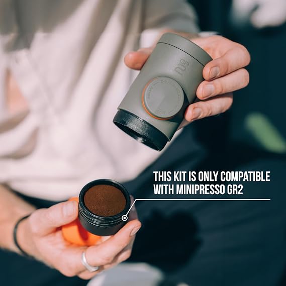 WACACO Minipresso GR2 With Baskets Set Bundle, includes Minipresso GR2 and 2 Additional Filter Baskets and Filter Baskets Protective Case