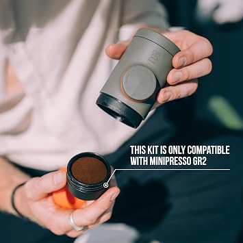 WACACO Minipresso GR2 With Baskets Set Bundle, includes Minipresso GR2 and 2 Additional Filter Baskets and Filter Baskets Protective Case