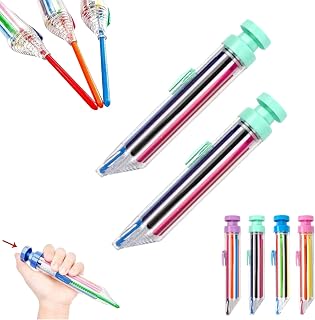 Crayones 8 en 1, lápices de colores retráctiles para pintura de graffiti artístico, para estudiantes y niños, 8-1 crayones multicolor en uno, 8 en 1 crayones a presión (verde*2)
