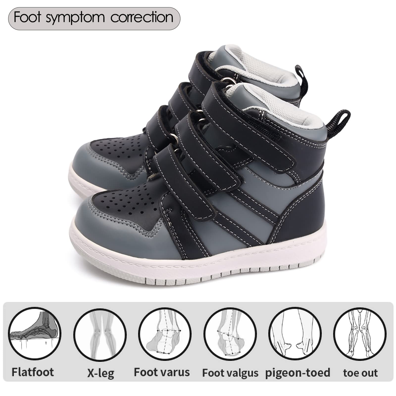 Zapatos ortopédicos para niños y jóvenes,Botas de Soporte de Arco y Tobillo para niñas y niños para Corregir los Problemas de los pies,Suelas Antideslizantes
