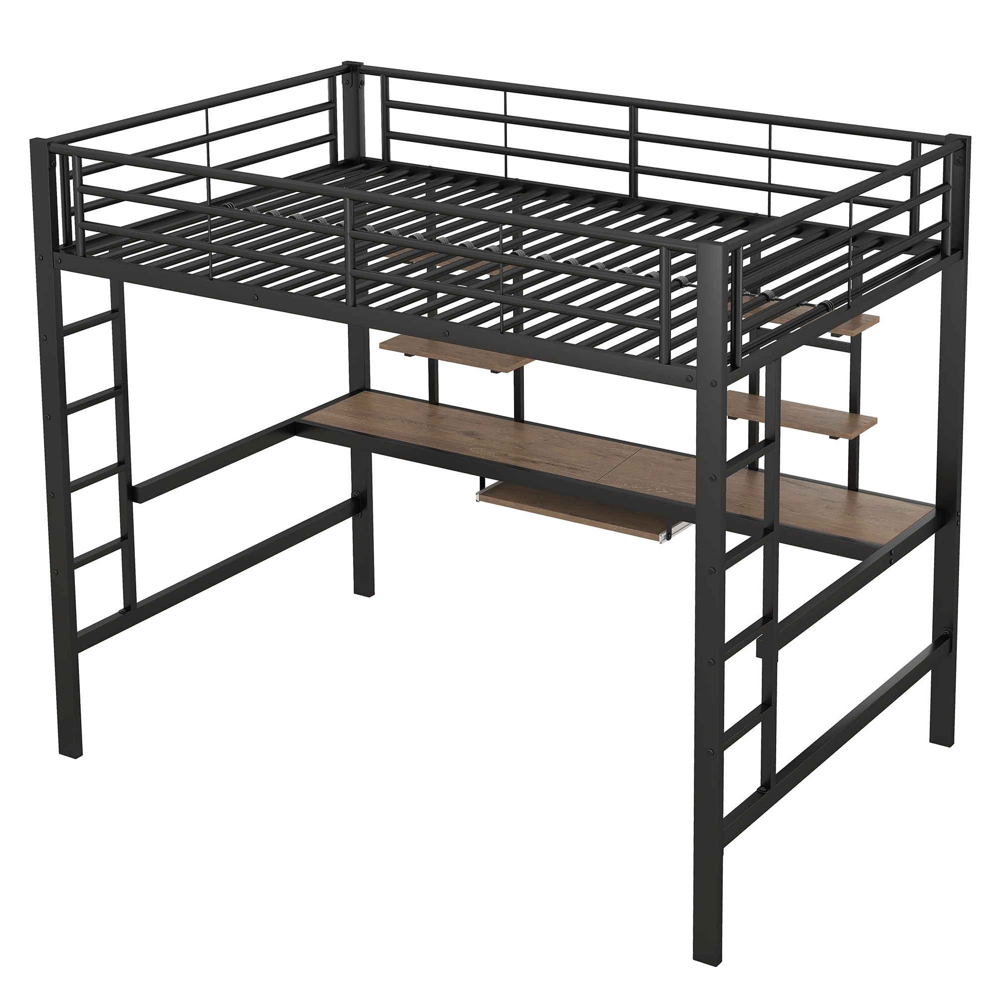 Kinderhoogslaper - 90 x 200 cm - ijzeren frame - met LED-verlichting