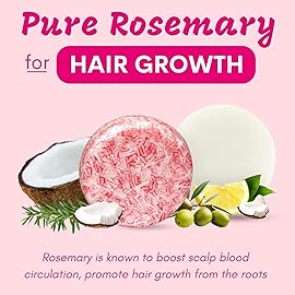 Muun Rosemary Shampoo and Conditioner Bar Set 3 - Natural Solid Hair Growth Soap Bars for Women with Straight, Curly or Thinning Hair for Anti-Hair Loss, Regrowth, pH Balanced, Sulfate & Silicone Free